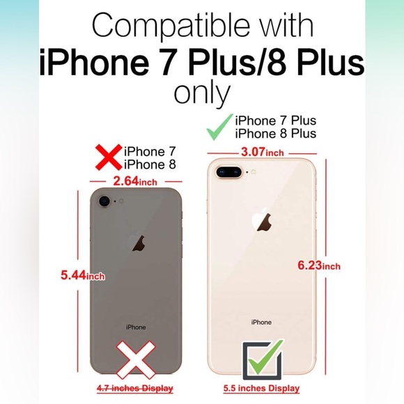 iPhone 7 Plus/8 Plus Crossbody and Wristlet PU Leather Case Wallet - Picture 3 of 14